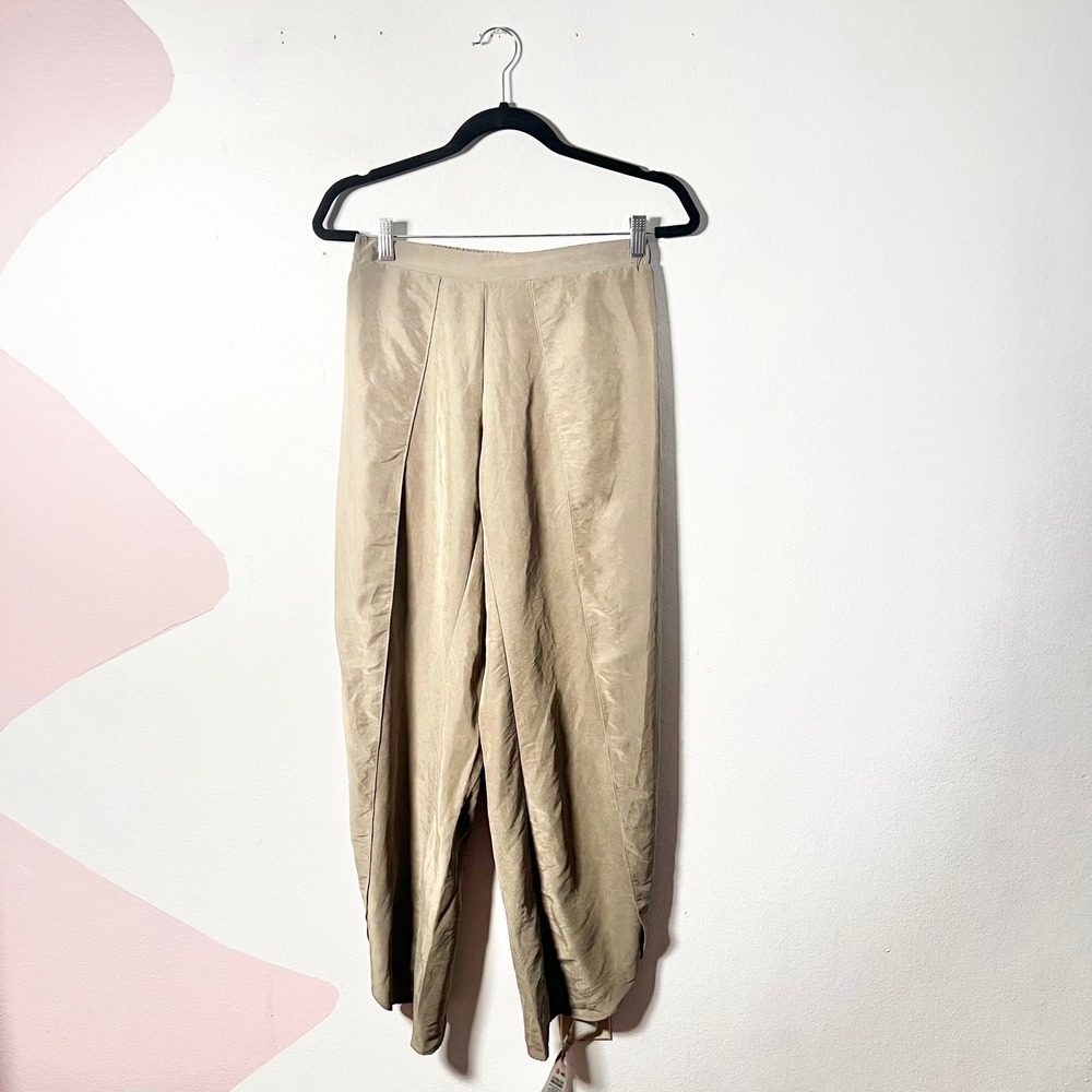 Anthropologie Drew Pants Small Khaki Green Tulip Hem Boho Lagenlook